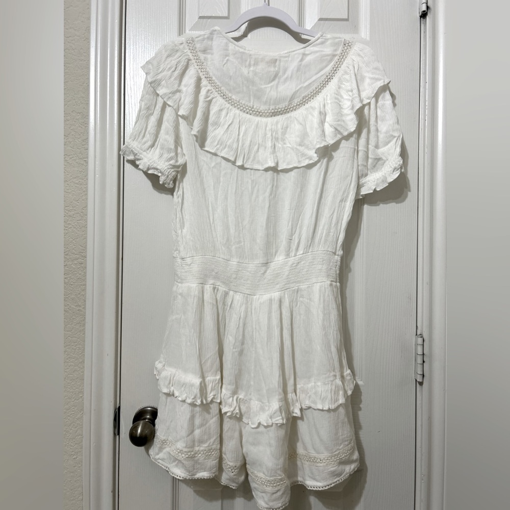 NWOT Urban Outfitters, Topanga Ruffle Romper, Medium, White - Picture 8 of 9